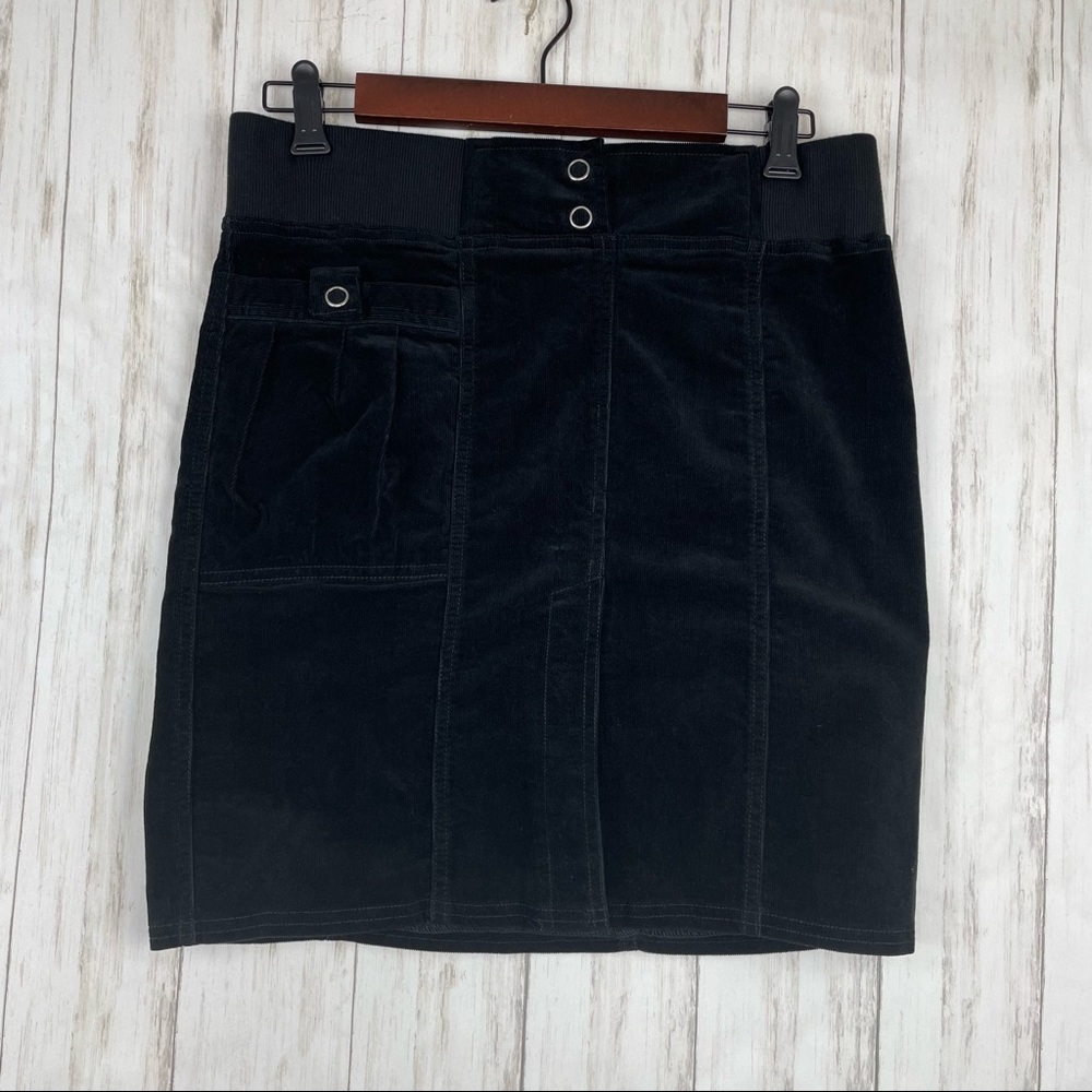 Prana corduroy black mini skirt xs